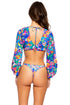 Luli Fama Water Blossoms Tie Front Crop Top